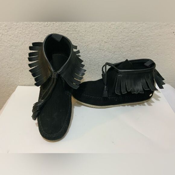 Rag & Bone Ghita black fringe moccasin (US 8/38) - Picture 1 of 15
